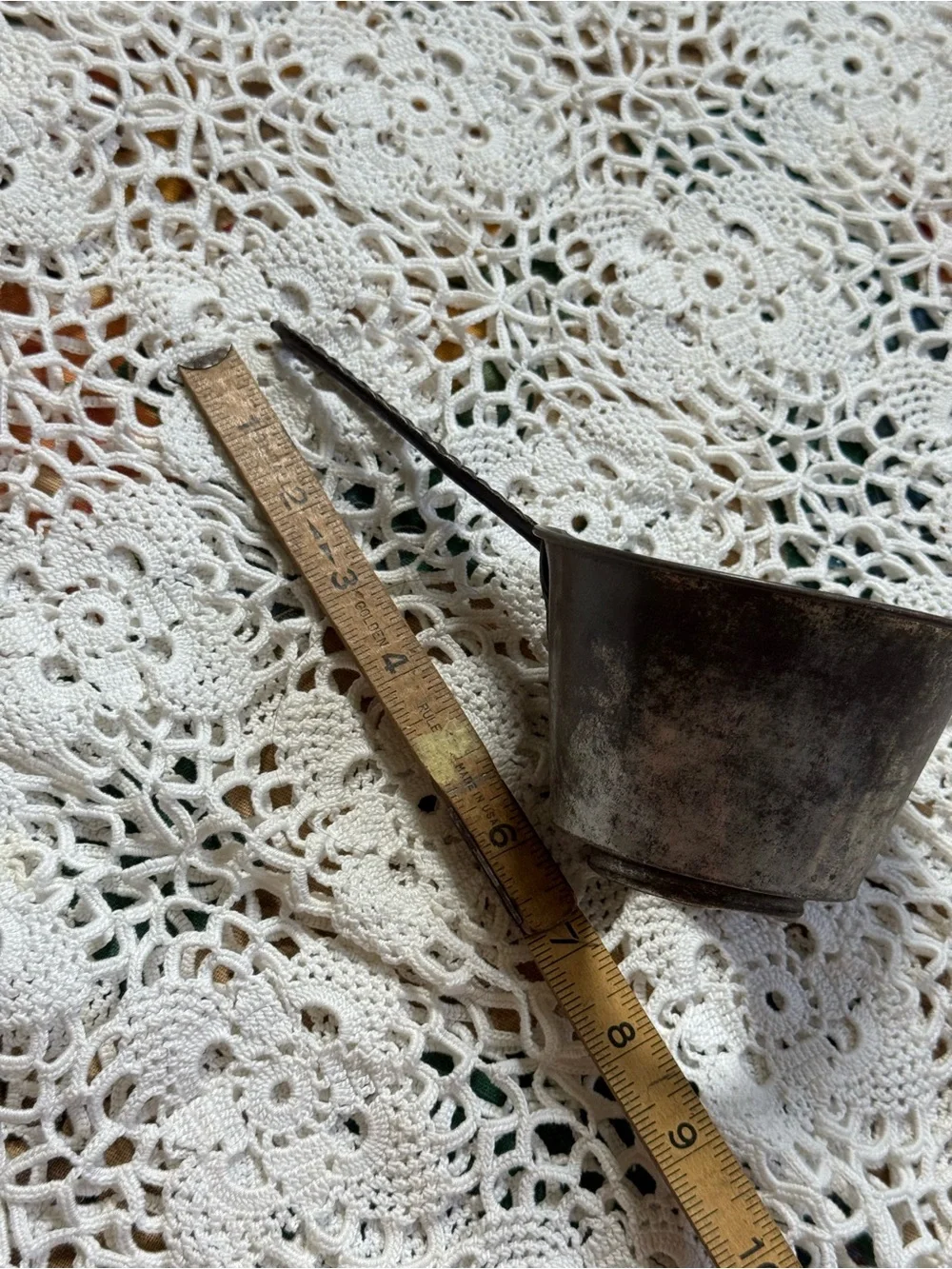 Vintage Metal Canning Funnel with Black Handle Primitive Farmhouse Kitchen
